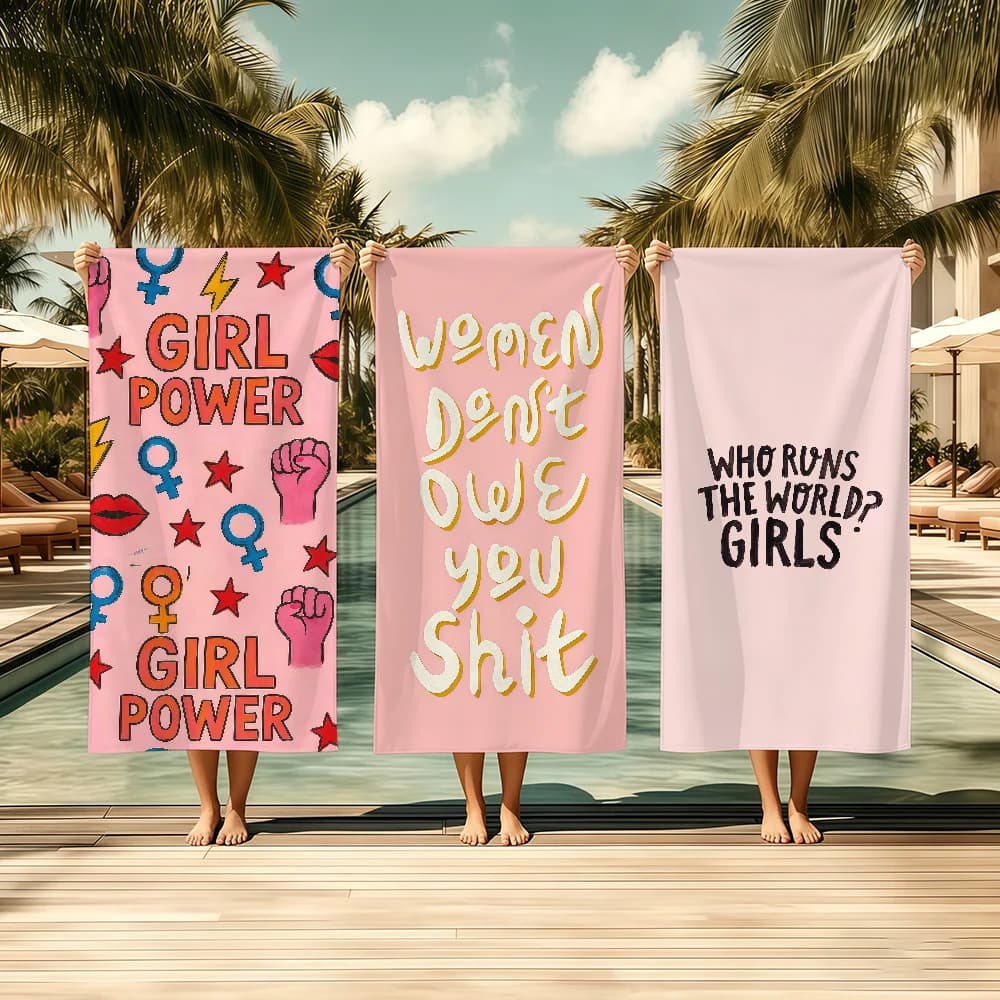 F-FeministS F-FeminismS Towel Textile Bathrobe Beach Quick-Drying Lightweight Portable Camping Swim Pool Travel