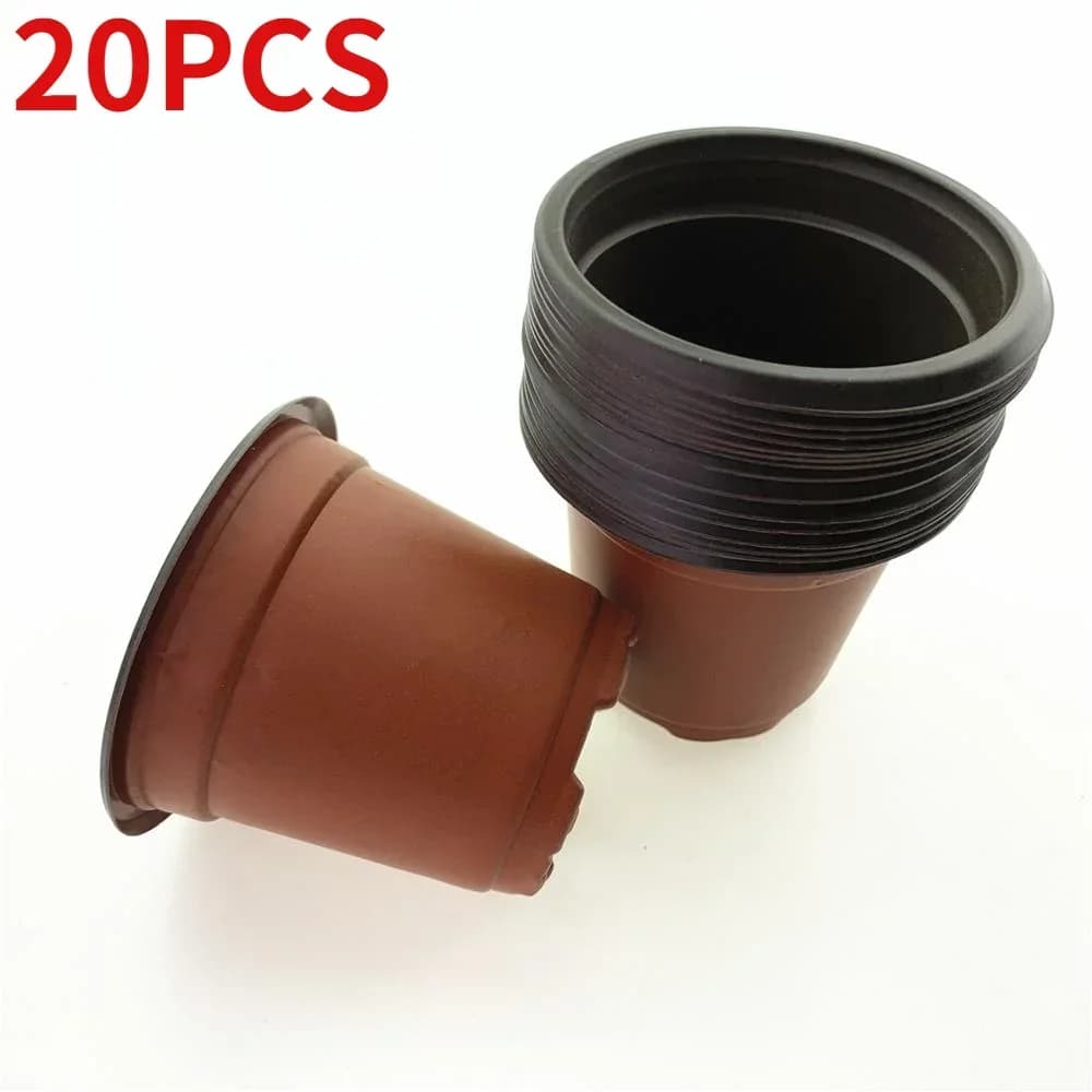 20PCS Plastic Seedling Pot Double Color Flowerpot Nutrition Cup Nutrition Bowl Planting Transplanting Basin Not Damage Seedling