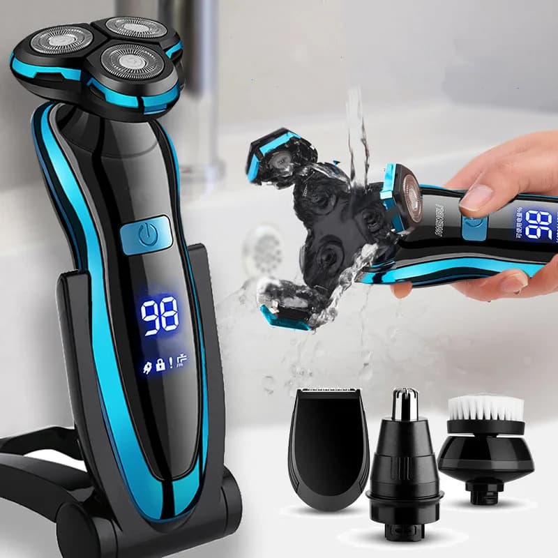 Electric Shaver for Men Waterproof Rechargeable Electric Shaver Barba Trimmer Wet-Dry Double Use Shaving Machine