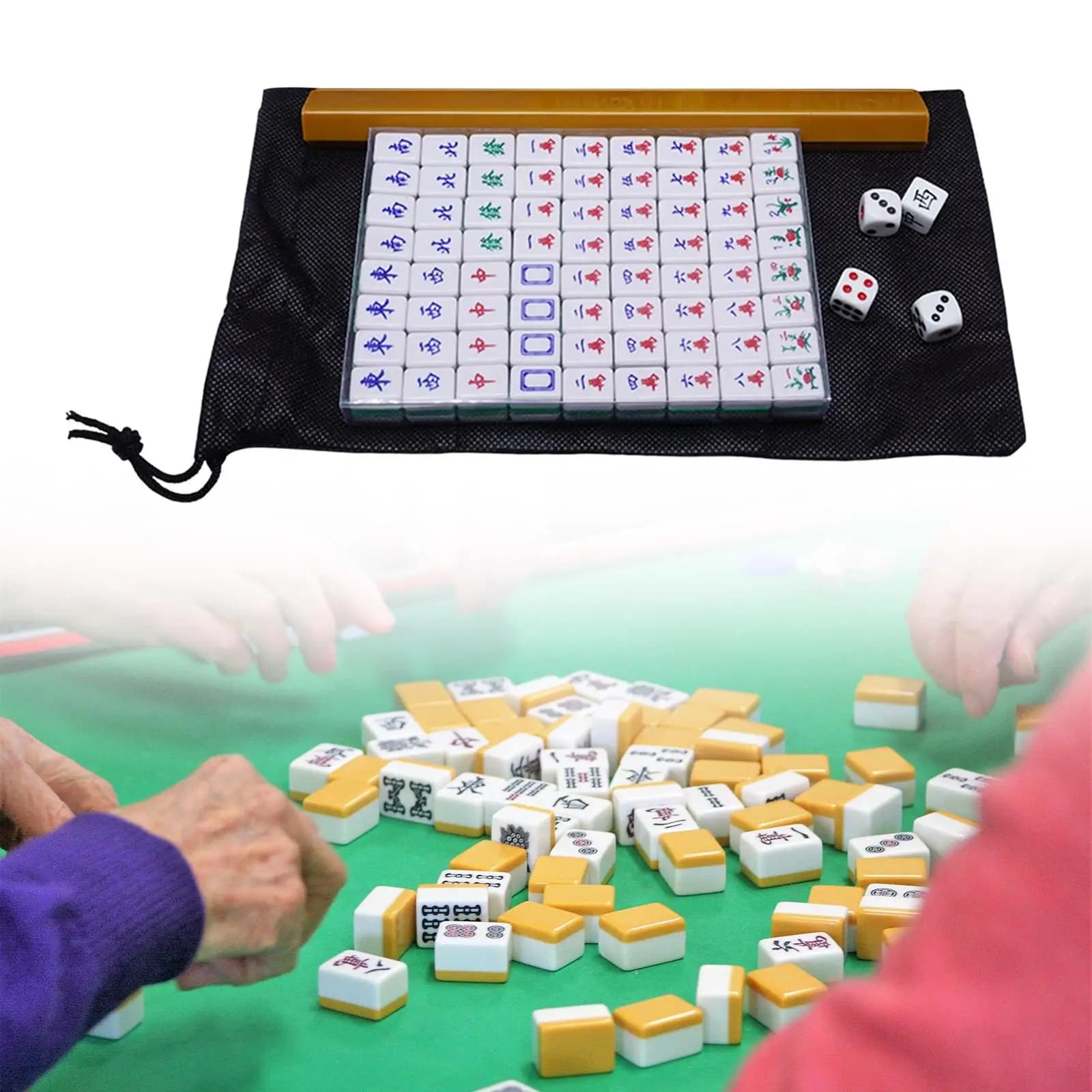 Mini Chinese Mahjong Game Set Classic Tiles Games for Chinese Game Play