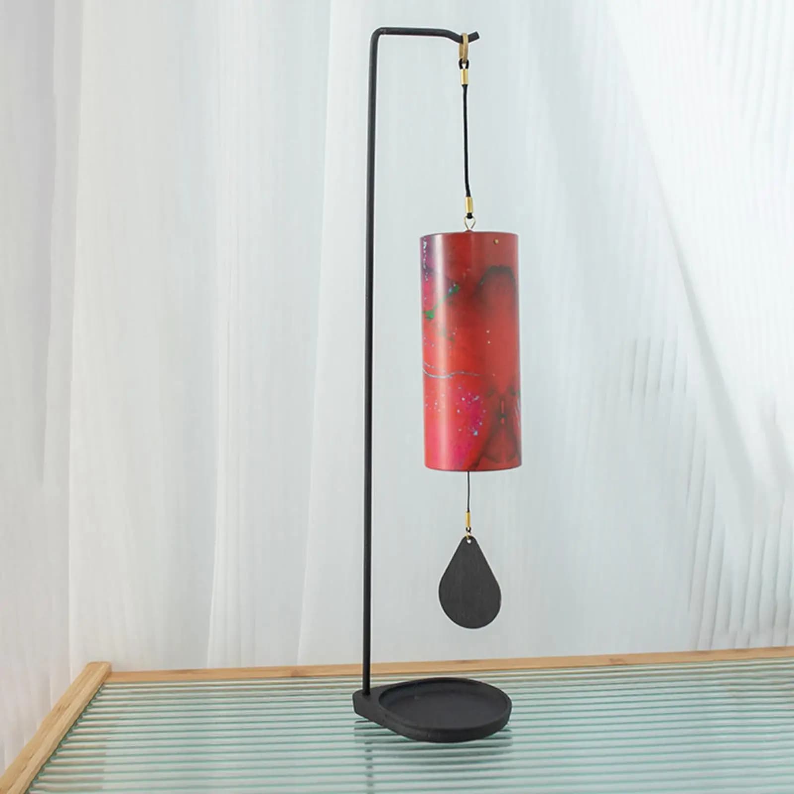 Hanging Wind Chime Bracket Metal Rack Retro Cast Iron Wind Chime Rack Desk Home Decor for Boutiques Stores Jewelry Keychain
