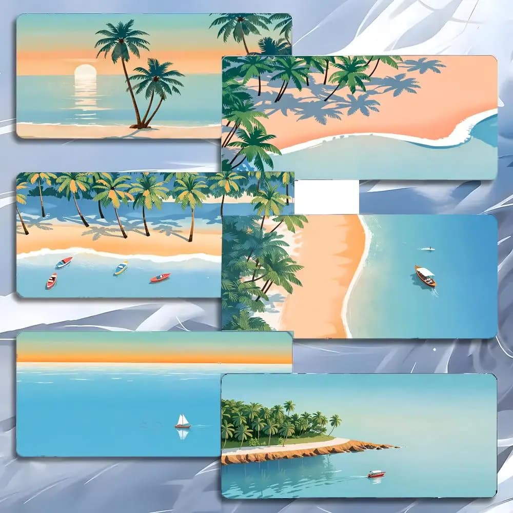 Tappetino per mouse S-Summer Beach Scene Relaxing, tappetino per mouse grande da gioco con bordi rinforzati, tappetino da scrivania per PC