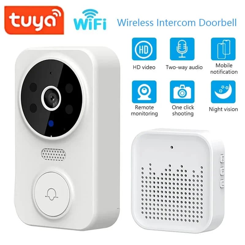 Campanello citofono visivo wireless WiFi Tuya Monitoraggio remoto Campanello video intelligente Telecamera per porta anteriore Sorveglianza esterna interna