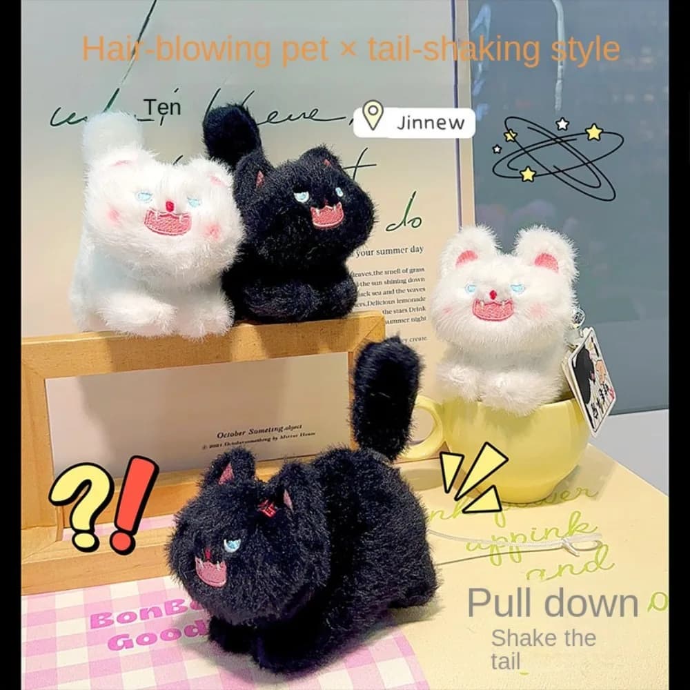 Ciondolo per borsa Pompon Ball Gatto Portachiavi in peluche Decorazione Gatto adorabile Portachiavi per bambola di peluche Ciondolo per borsa in peluche ripiene di cartone animato