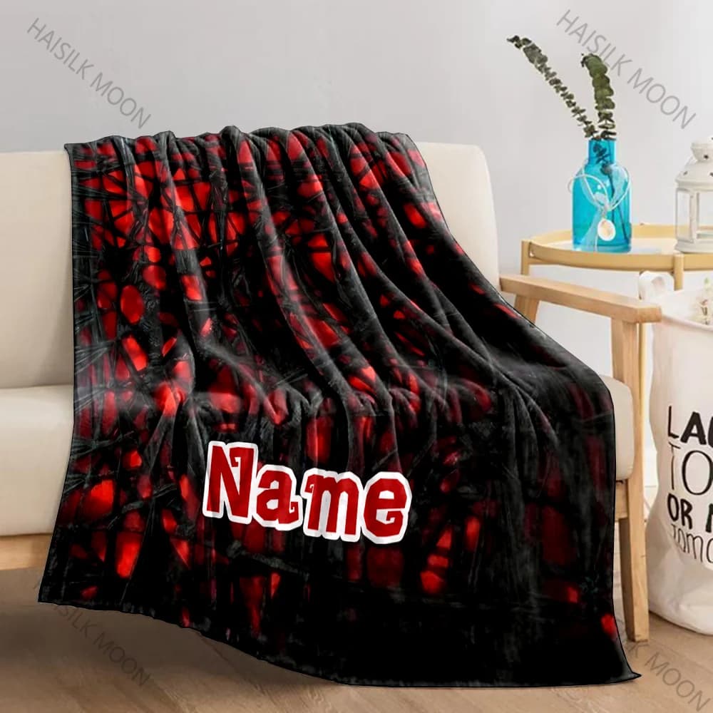 Coperta personalizzata con ragnatela per bambini, coperta con nome personalizzato per bambini, ragazze, ragazzi, regalo di Natale per marito e figlio