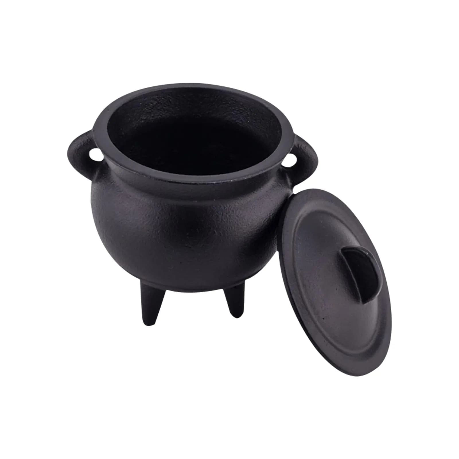 Cast Iron Cauldron Incense Burner with Lid Sage Smudge Stick Holder Charcoal Resin Smudge Bowl Incense Burner Bowl