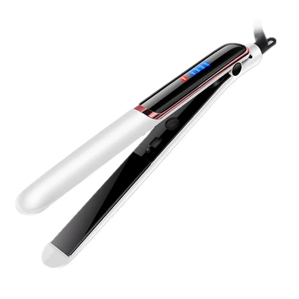 Piastra per capelli portatile 2 in 1: arricciacapelli e stiracapelli, riscaldamento uniforme, nera, strumento da viaggio per lo styling, mini stiracapelli