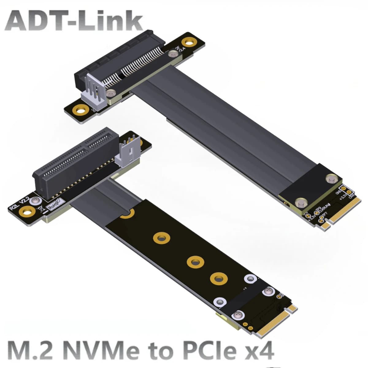Cavo riser ADT-Link M.2 NVMe a PCIe 3.0 x4 per PCIe x4 SSD RAID, LAN, schede di acquisizione a M.2 (ultra SSD, chiave M) Estensione M2 Gen3