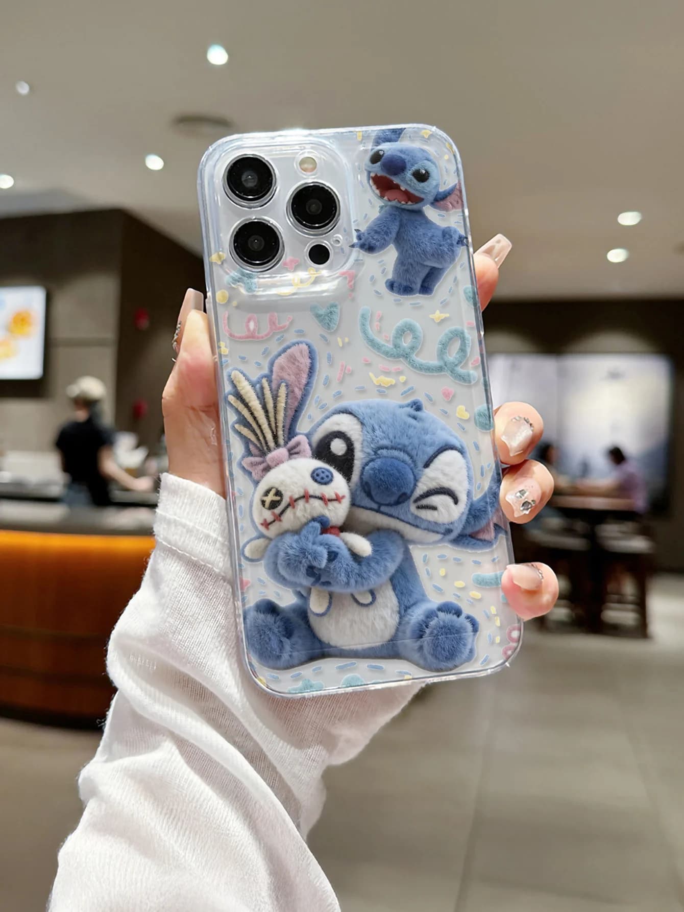 Disney Stitch phone cover with teeth, shockproof, for iPhone 11 12 13 14 15 16 17 Air Pro Max Plus