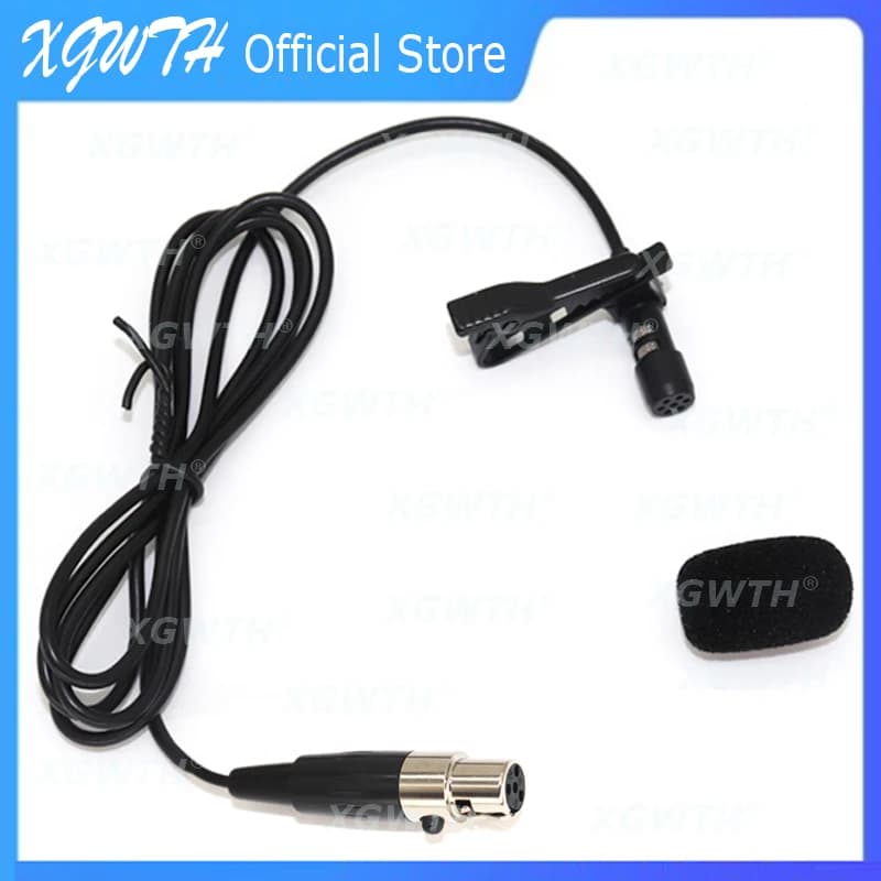 Microfono Lavalier fermacravatta con risvolto microfono a condensatore unidirezionale per Shure SLX QLXD4 trasmettitore Wireless Beltpack 4 Pin XLR TA4F