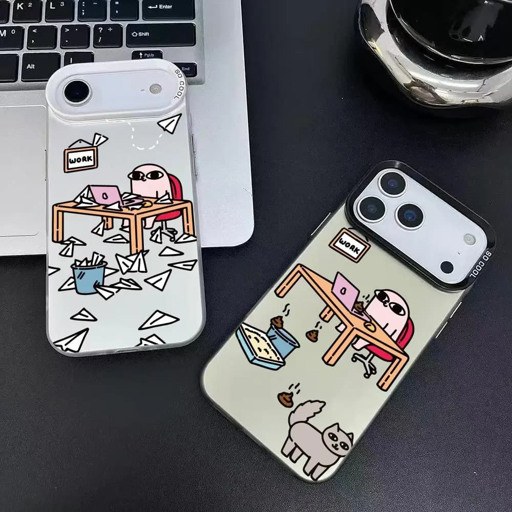 Phone Case For iPhone 17 16 15 14 13 12 Pro Max Air Matte Laser Aurora Shockproof Funda Popular online characters K-ketnipz Cute