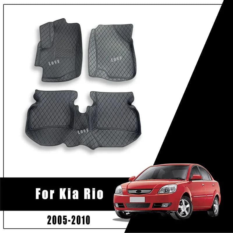 Car mats For Kia Rio 2 2010 2009 2008 2007 2006 2005 Carpets Personalized foot reliefs Auto Styling Interior accessories Coverage