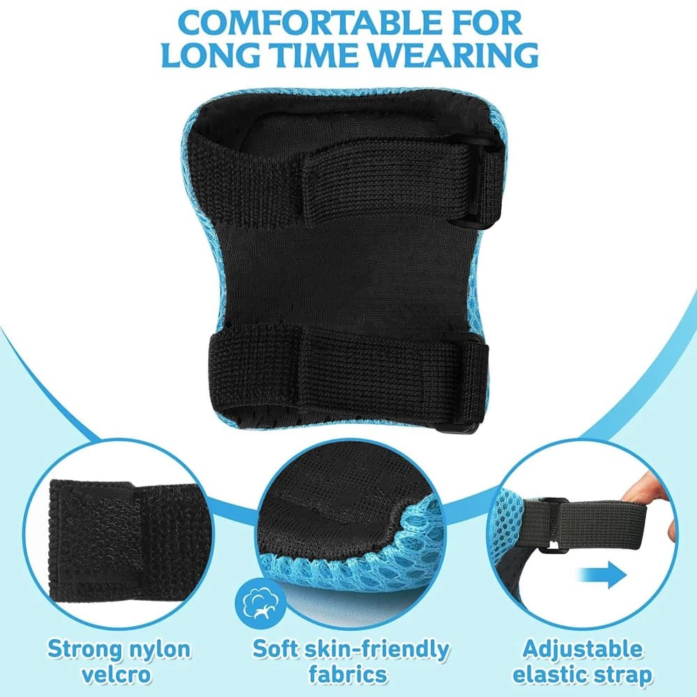 Ginocchiere per bambini Gomitiere con protezioni per il polso Set di equipaggiamento protettivo Confezione da 6 per pattinaggio a rotelle Skateboard Bike Scooter Equitazione Sport