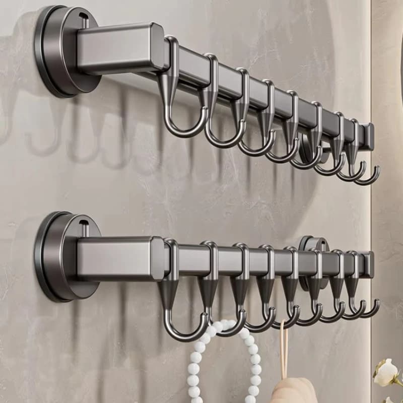 Scaffale da cucina multifunzione a parete senza trapano, ventosa, gancio per appendere, scaffale per cucchiaio e mestolo