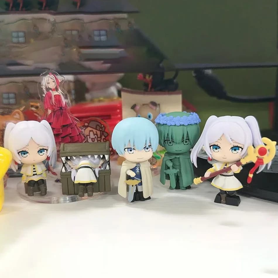 4 Pezzi Frieren: Beyond Journey's End - Action Figure Anime di Fern Seduta, Modellini Frieren Noodle Stopper