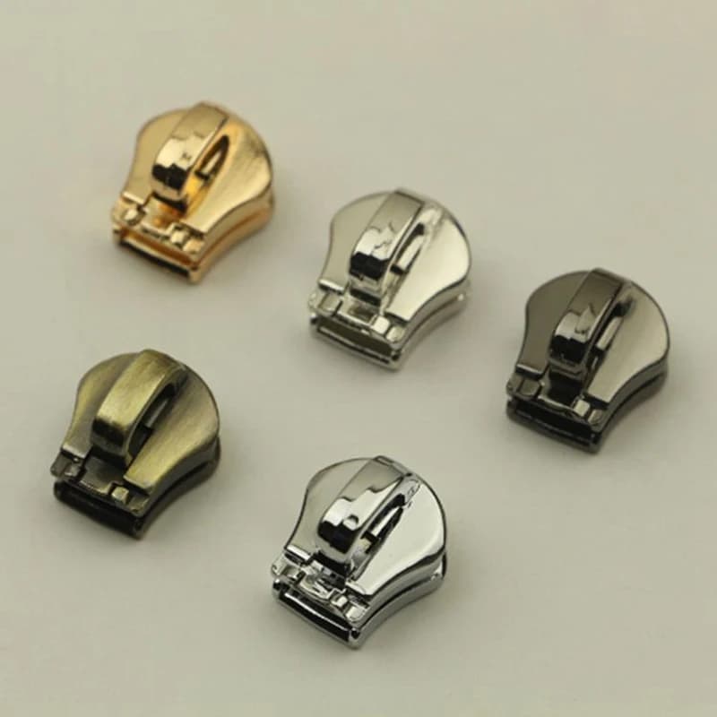 10 pz 5 # metallo cerniera testa tirare cursore chiusura a Zip borsa bagaglio indumento Kit di riparazione fai da te accessori Hardware