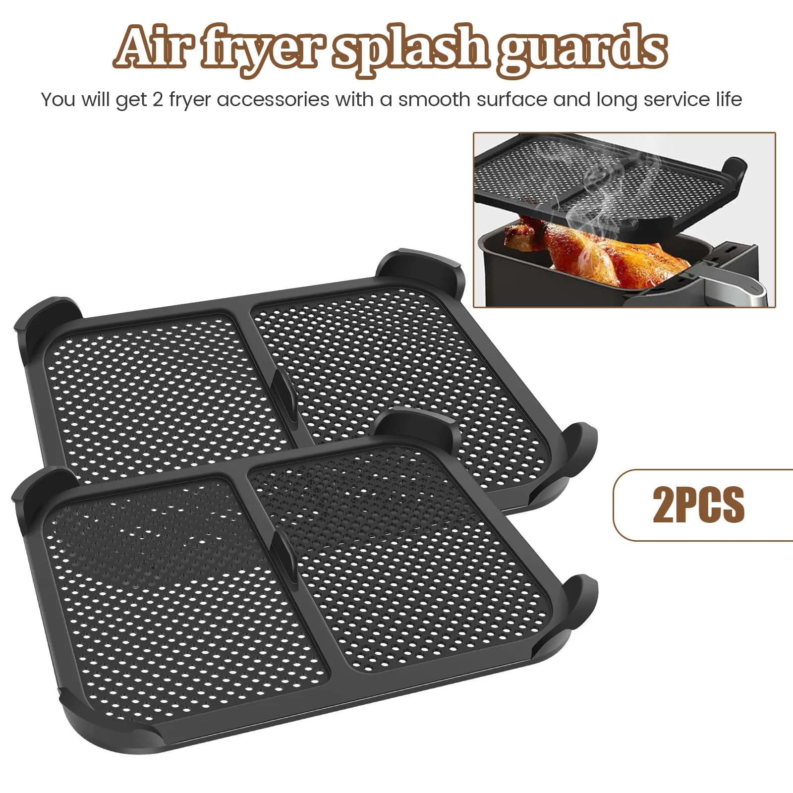 2 pezzi protezione antispruzzo per friggitrice ad aria resistente al calore schermo antispruzzo per friggitrice ad aria per Ninja Foodi Max doppia zona AF400EU AF451EU AF400DE