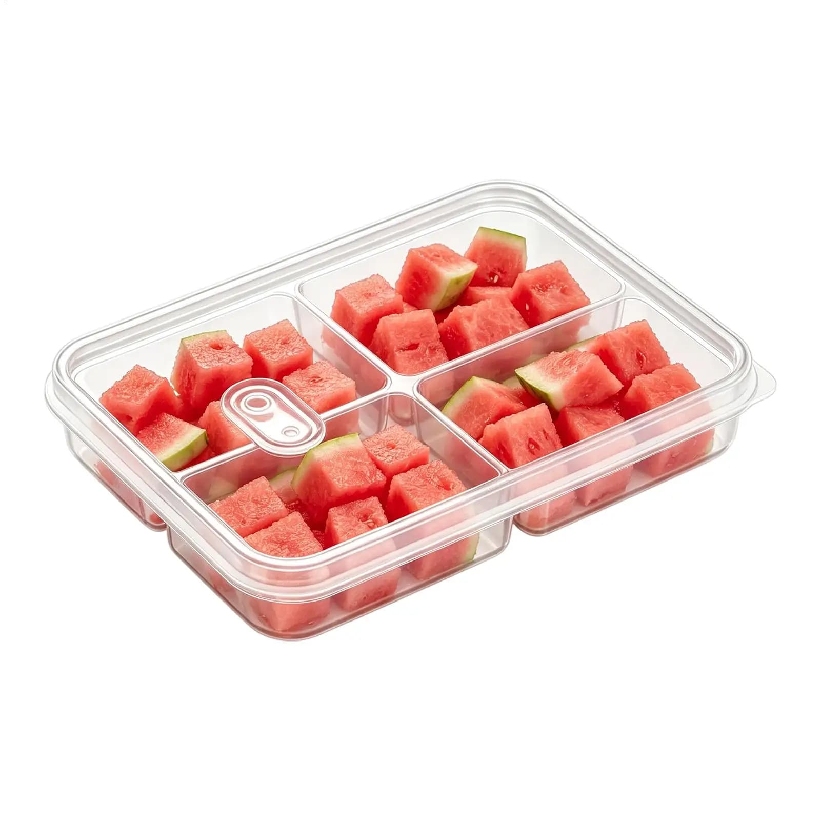 Food Storage Containers With Lid Divided Clear Ginger Box With Vent Valve Leak-Proof Airtight Snack Containers For Garlic Onion