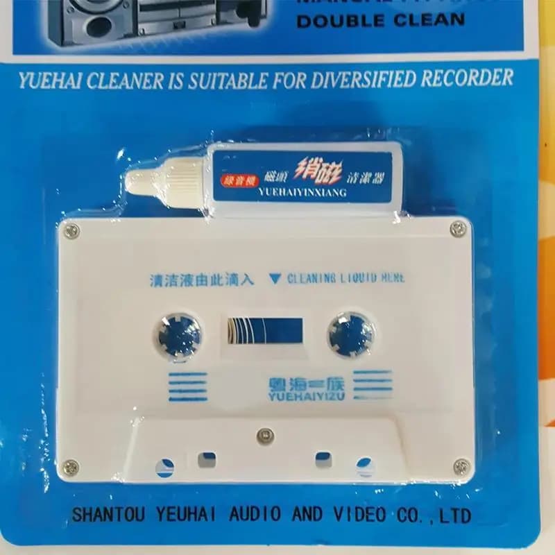 Pulitore per testine a cassetta Kit smagnetizzatore Ponte audio Lettore di nastri per uso domestico Prodotto per la pulizia Pulitore per registratore Pulitore per nastri fluidi
