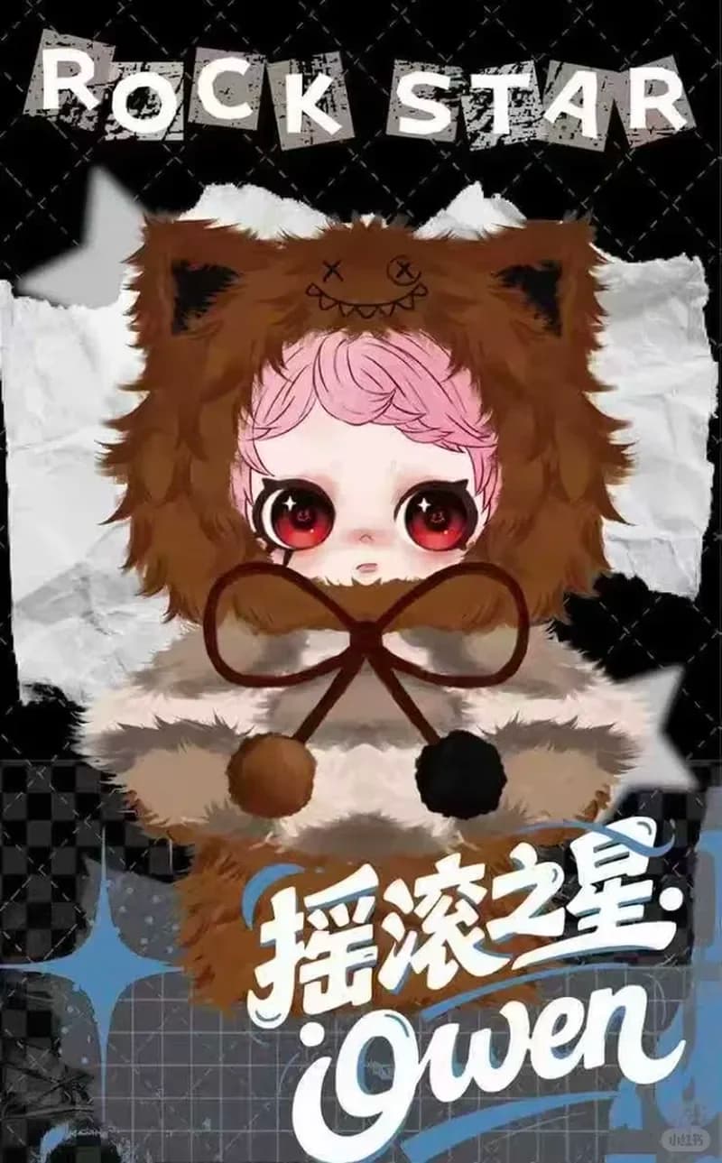Owen - Serie Rockstar Peluche Blind Box Ciondolo per Zaino Bambola Kawaii Trendy Carina Scatola Misteriosa Giocattoli Regalo per Ragazze