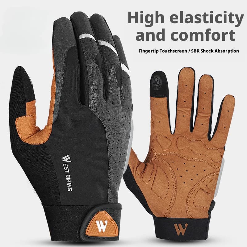 Full Finger Cycling Gloves Shockproof Anti-Slip - Touchscreen Winter Warm Motorcycle Bicycle Gloves for Men Women