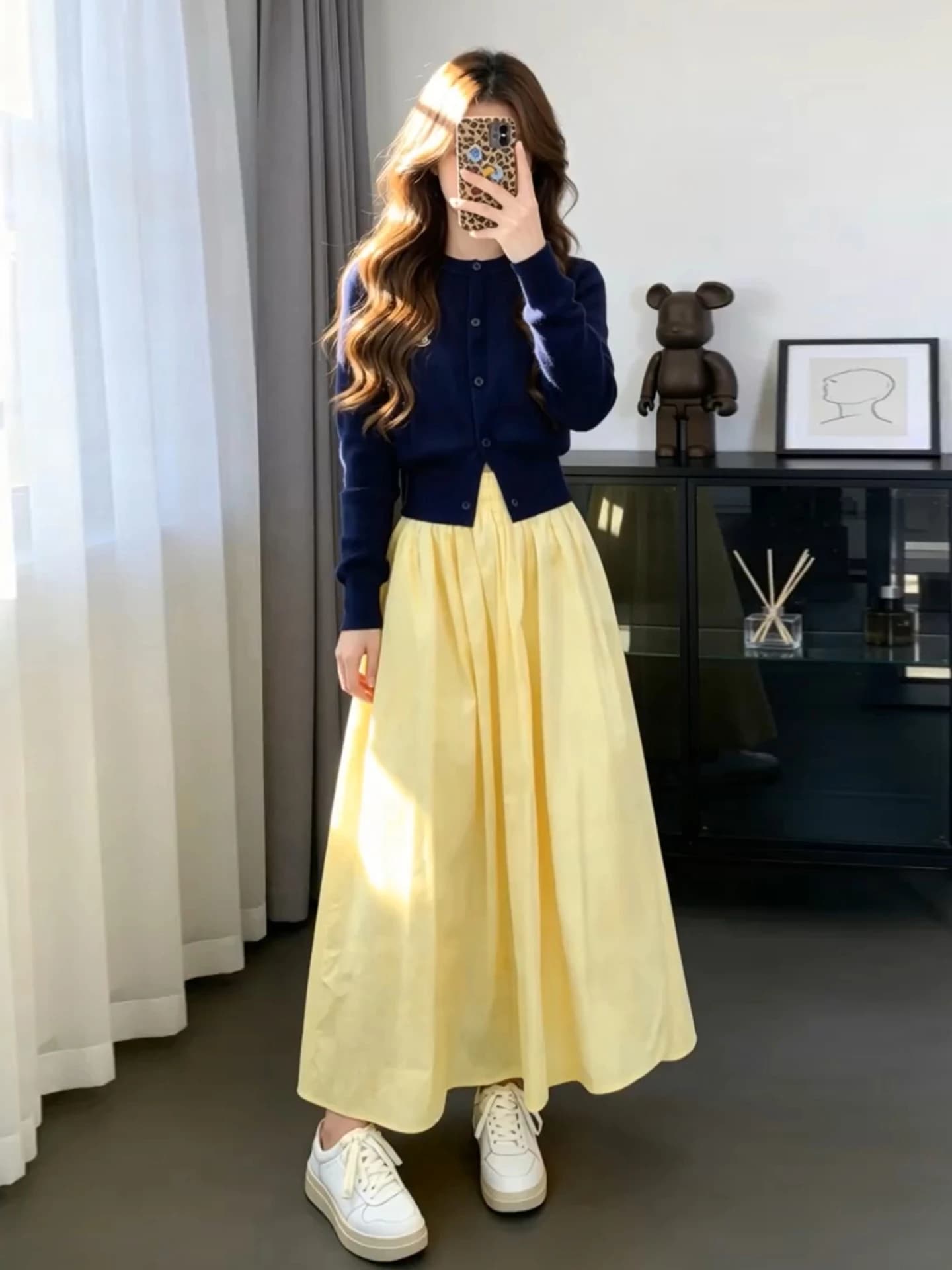 Sweet Knitted Set Spring New Sle Midi Skirt And Long Sve Top Young Looking A-Line Dr Casual Wear for Ladies under 25