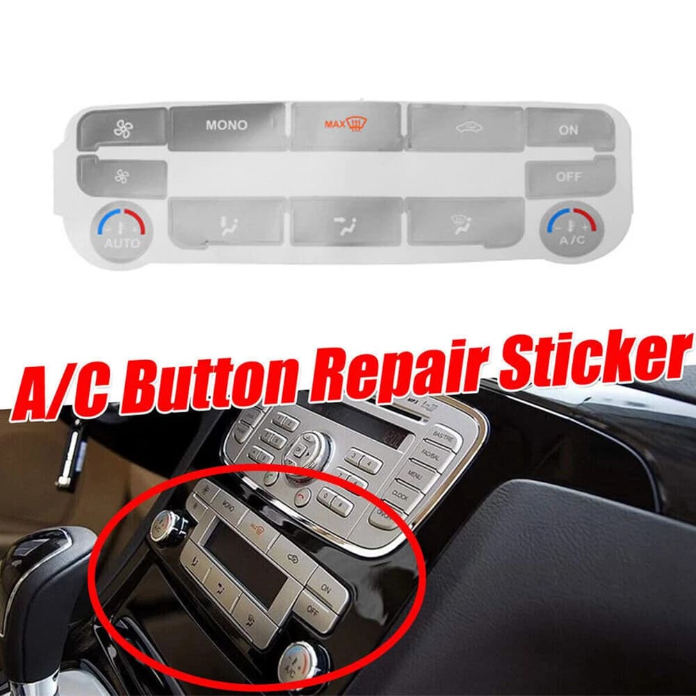 AC Climate Control Button Repair Decals Sticker Silver For Ford S-Max For Mondeo Automotive Interior Accessories
