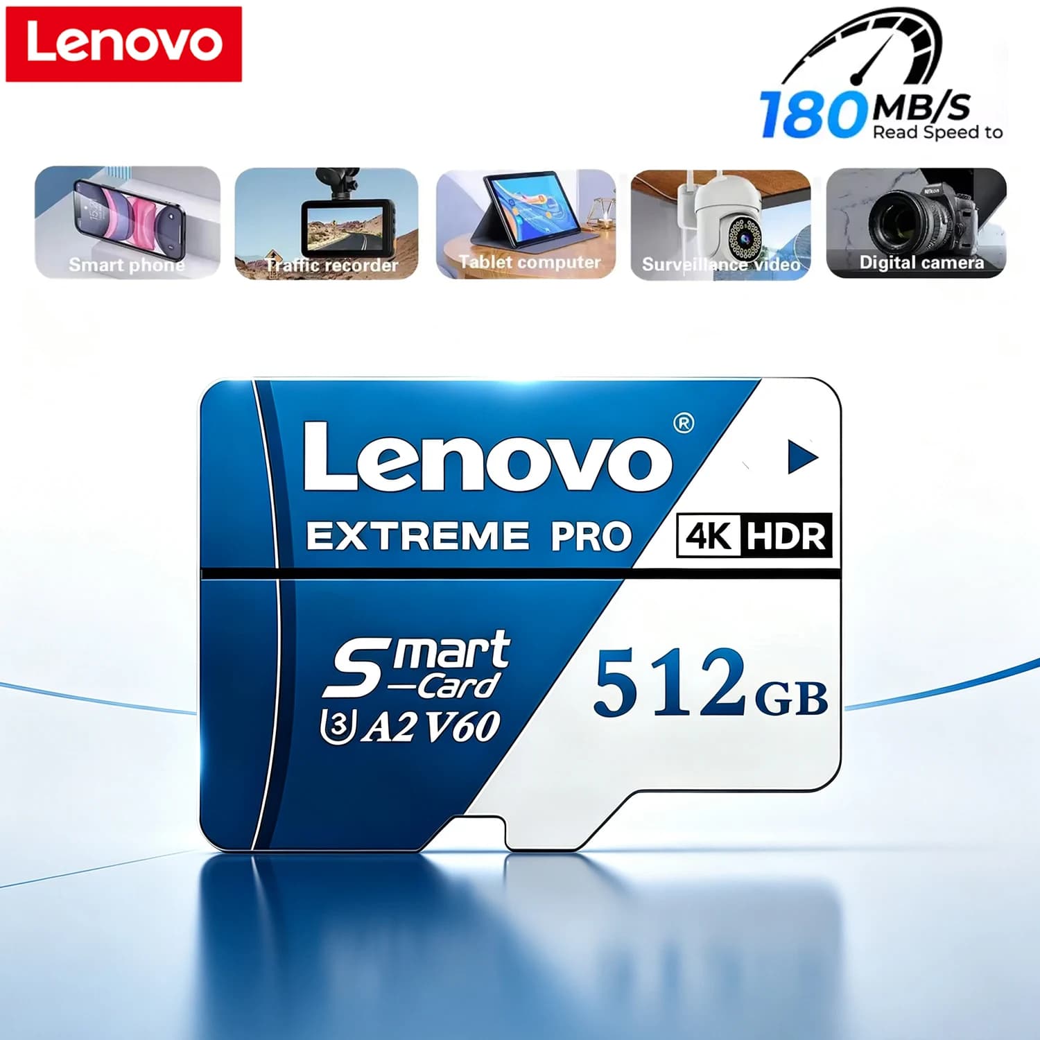 Lenovo 512GB Extreme Pro Micro SD Card V60 U3 High Speed TF Flash Card 256GB 128GB Memory Card For Nintendo Switch DJI Drone