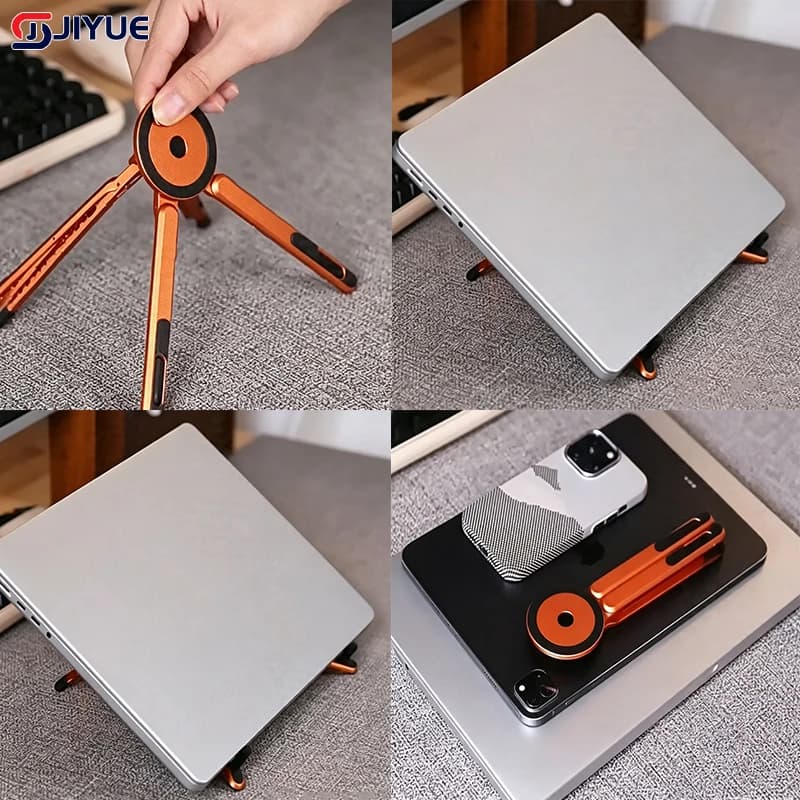Magnetic Laptop Stand Aluminum Alloy / Abs Plastic Optional Foldable Portable Rotatable Heat Dissipation Support Bracket