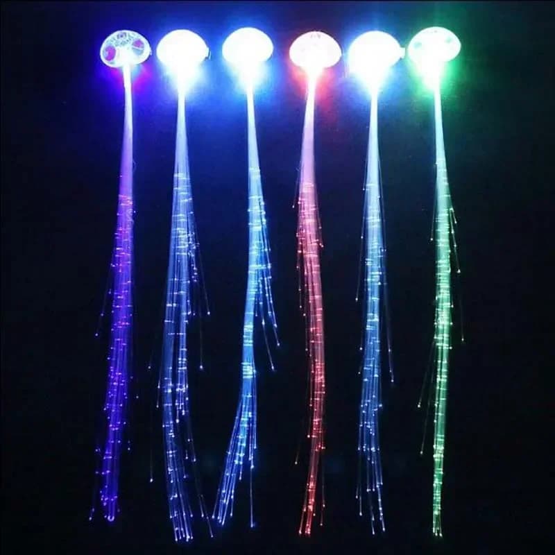 50 / 100pcs Colors LED Flashing Fiber Optic Hair Clip Braid Barrettes Lights for Party Flash Rave Festival Christmas Halloween