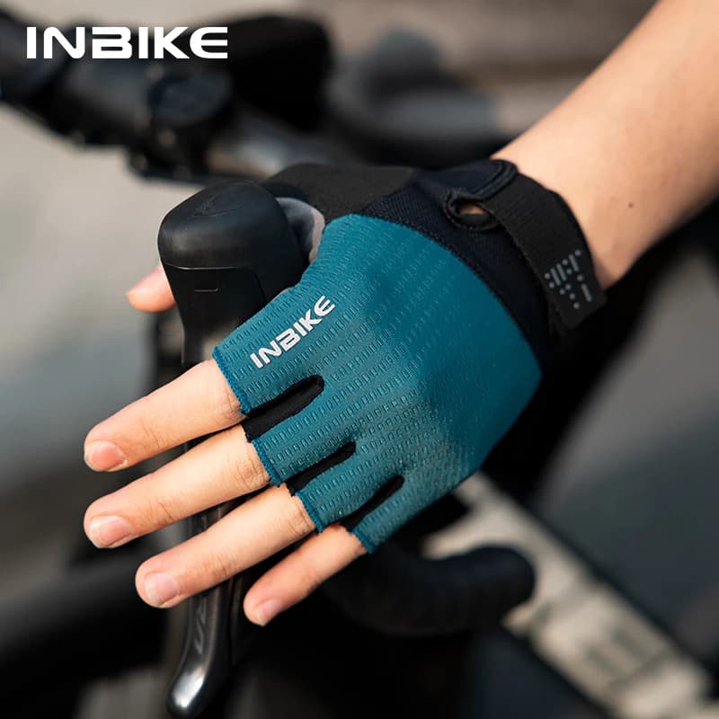 Guanti da ciclismo estivi INBIKE a mezze dita, ammortizzanti, per MTB, ciclismo su strada, per uomo e donna