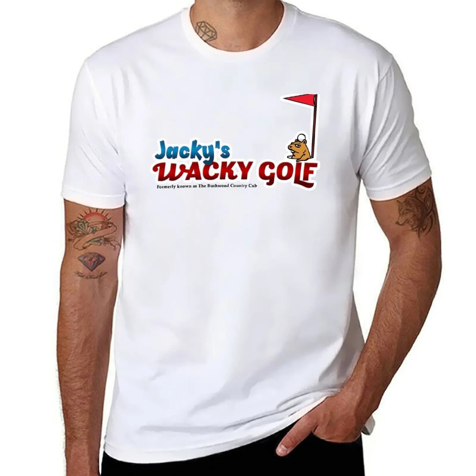 T-shirt Jacky's Wacky Golf t-shirt in cotone nero tinta unita per uomo pacchetto magliette da uomo per uomo T-shirt