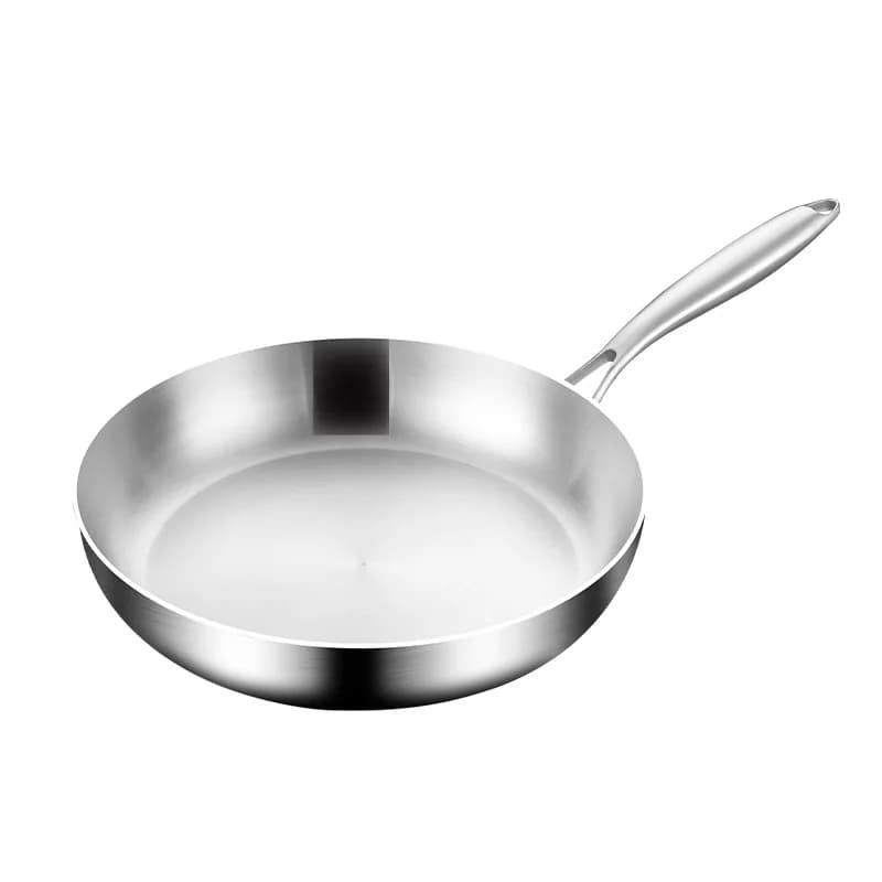 Padella a fondo piatto in acciaio inossidabile 316 con manico pieghevole, padella per pancake bistecca, padella antiaderente, padella piccola per uso domestico