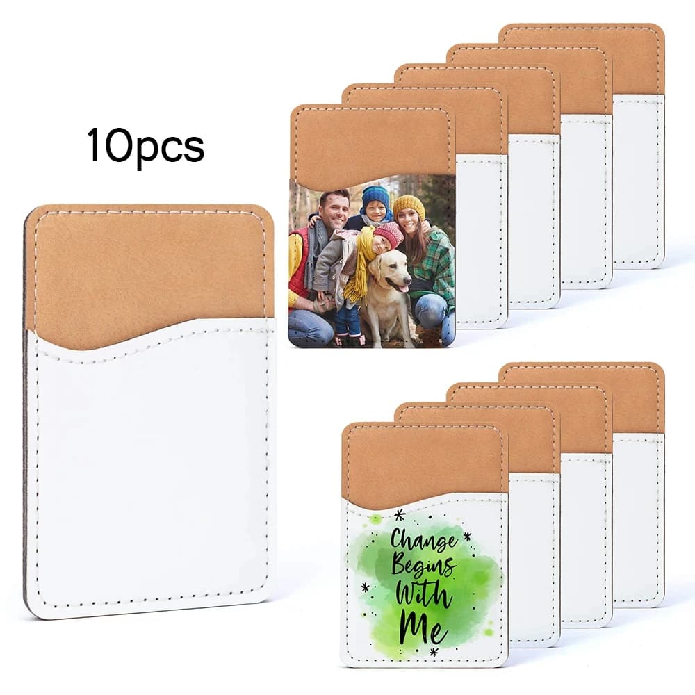 5/10 pezzi sublimazione portafoglio per telefono vuoto in pelle PU telefono posteriore buste per carte di telefono trasferimento termico modelli fai da te