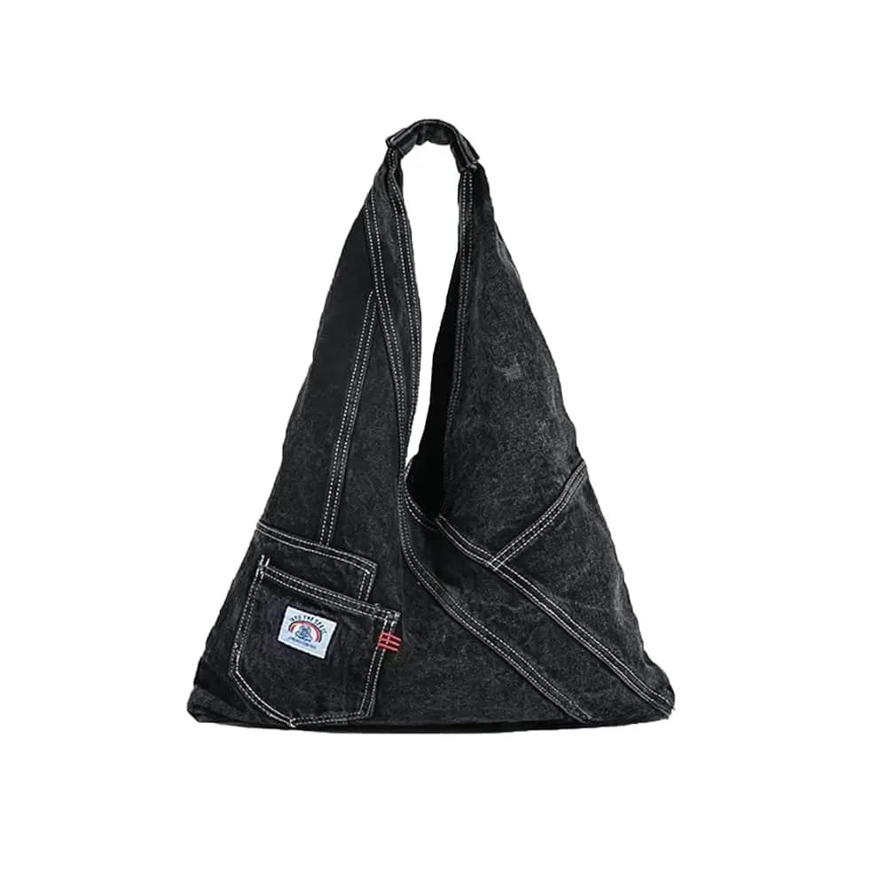 Borse in denim da donna, borsa in jeans alla moda, borsa a tracolla pieghevole, graziosa borsa tote in tela denim.