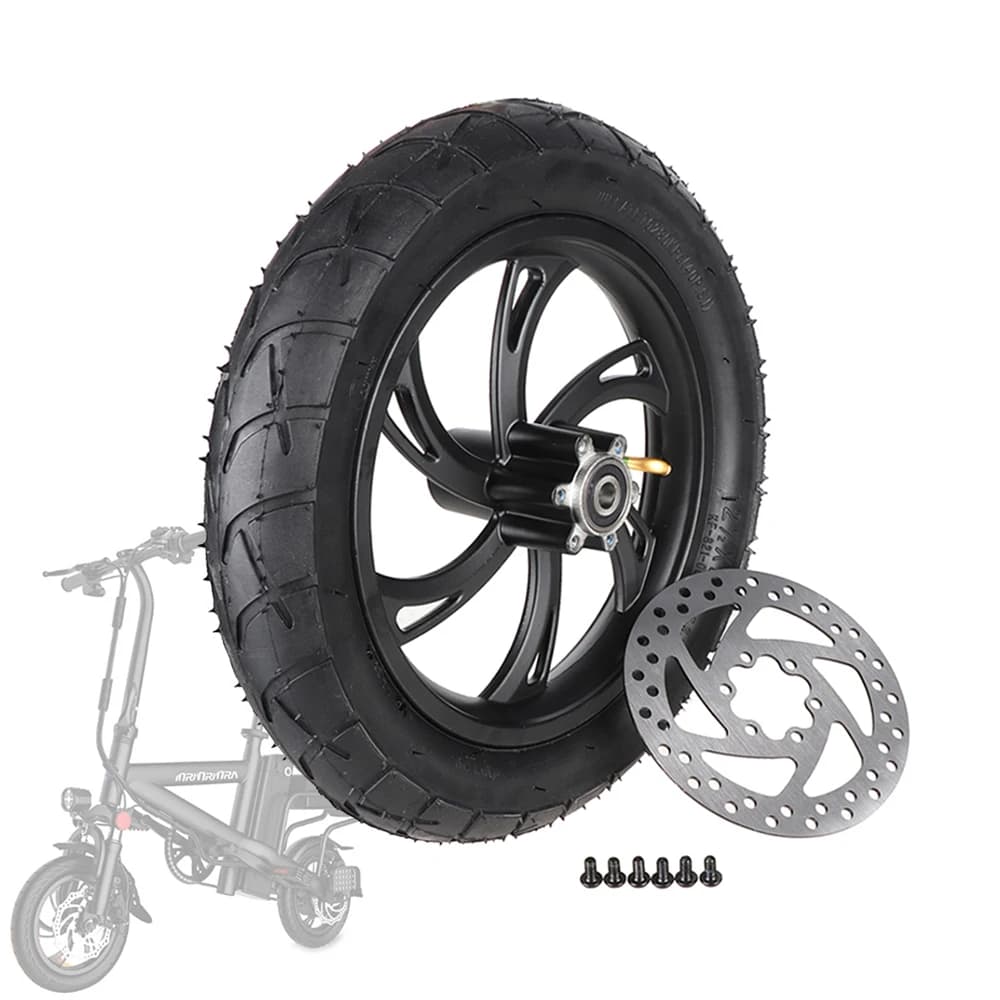 Kit ruota anteriore da 12 pollici con pneumatico e disco freno da 140 mm per scooter pieghevole per bicicletta elettrica
