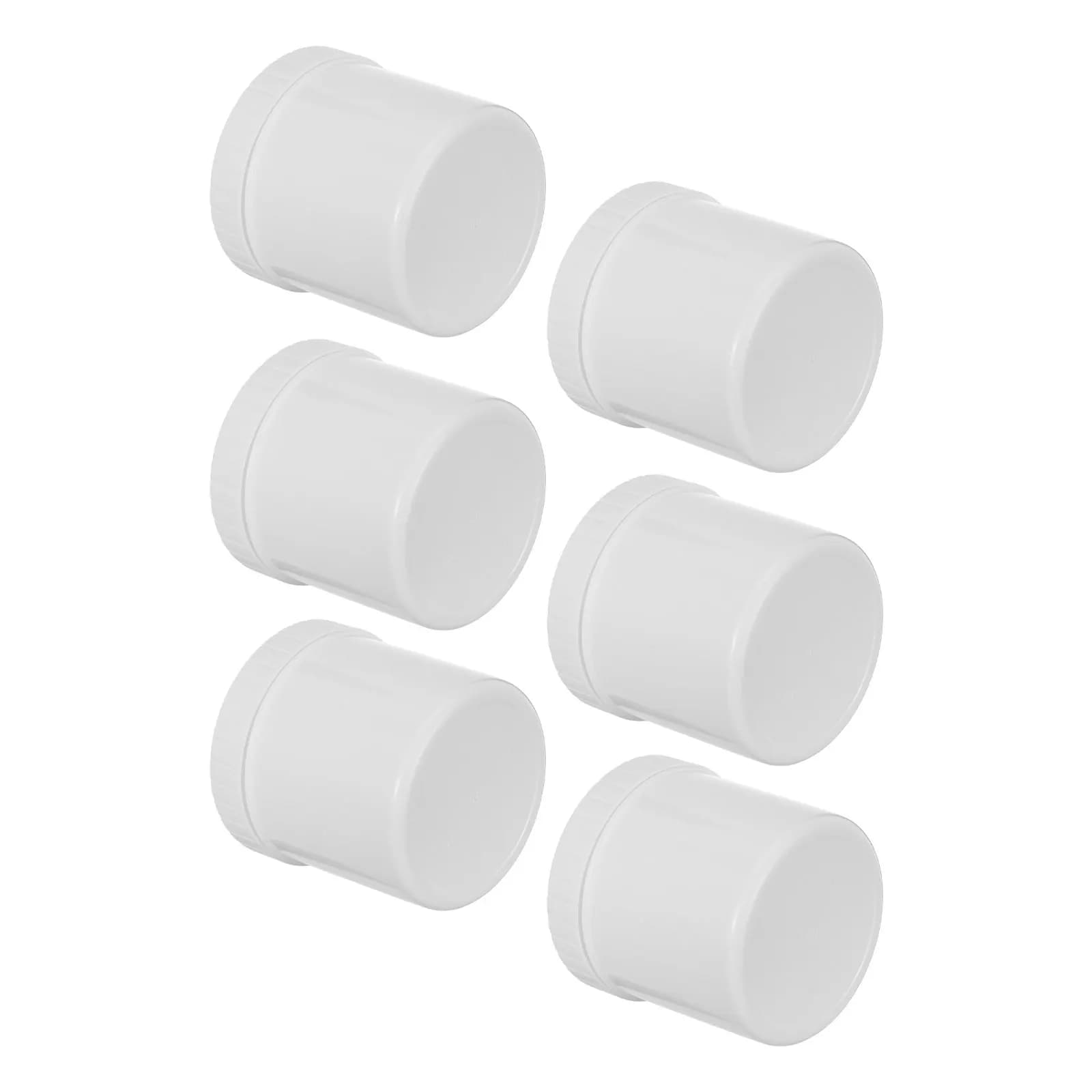 6Pcs Food Grade Airtight Plastic Storage Jars Leakproof Screw Lid Kitchen Containers for Coffee Beans Protein Powder Oats Flour
