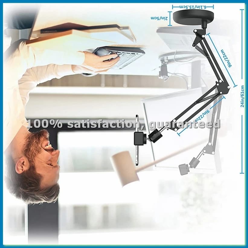 Supporto per Webcam da Scrivania con Braccio a Forbice e Base Rotonda Migliorata, per Webcam-ELEC