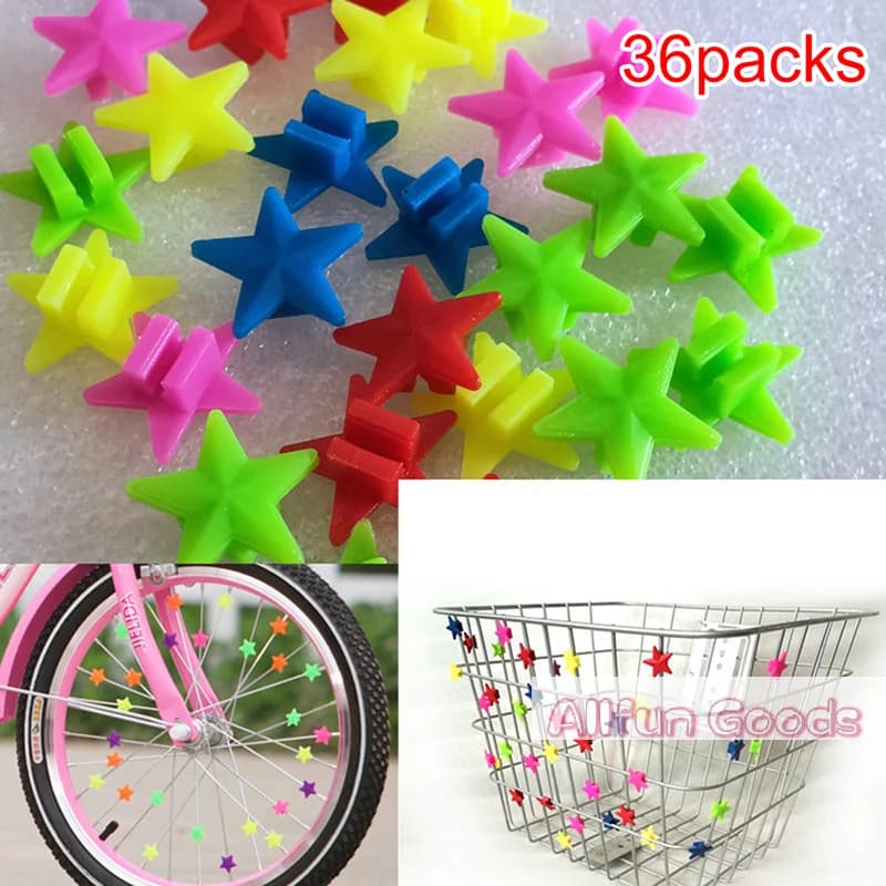 36PCS Multi Color Plastic Bicycle Wheel Spoke Beads Children Clips Decoration Bike Colorful Baby Kid Gifts Cycling Accessories