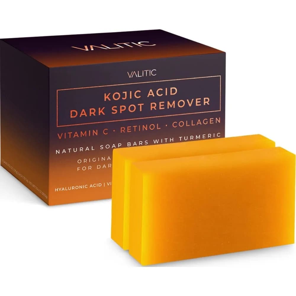 Soap bars for removing dark spots with cogic acid with vitamin C, retinol, collagen, curcuma - Original Japanese complex infused with