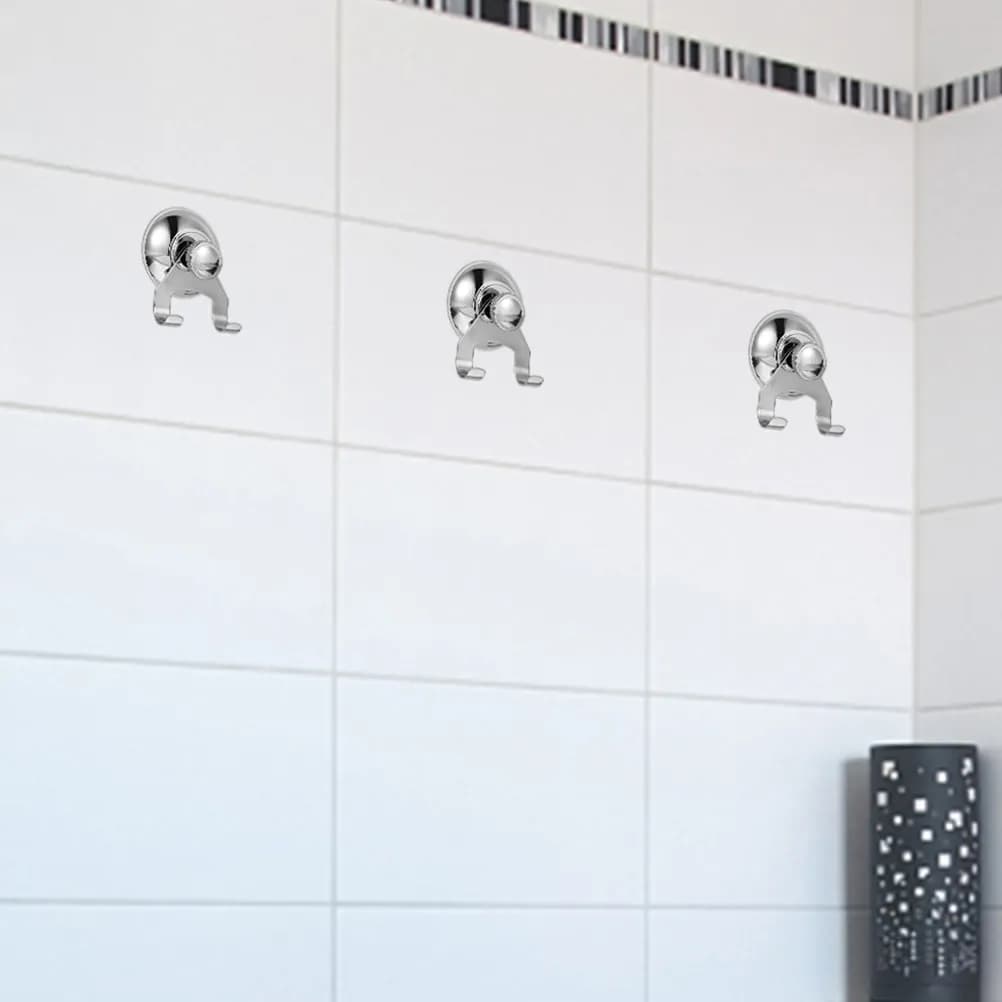 Heavy Duty Suction Cup Hooks for Shower Bathroom Kitchen Door Smooth Surfaces Stainless Steel Sturdy Reusable Hanging Organizer