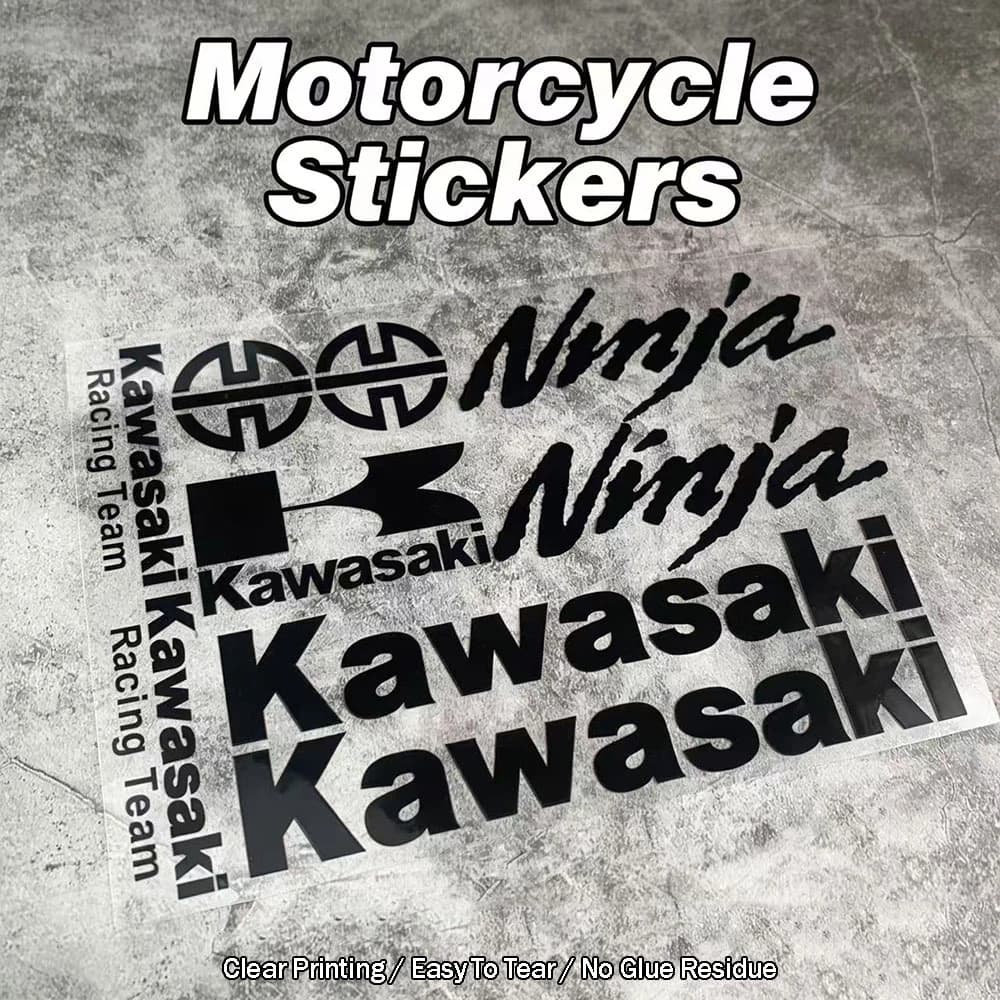 Kawasaki Racing Team Helmet Reflective Stickers, Decorative Accessories for Motorcycles and Scooters Kawasaki Ninja