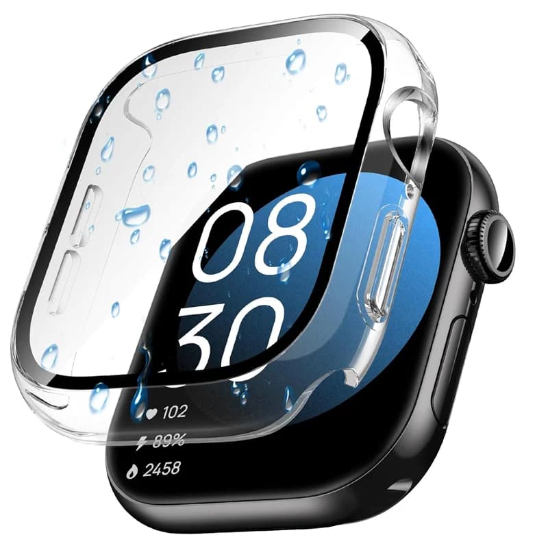 Glass+Case For Apple Watch 44mm 40mm 41mm 38MM 42mm 45mm 46mm Screen Protector Protective Cover iWatch 11 10 8 7 9 6 SE 5 4 3