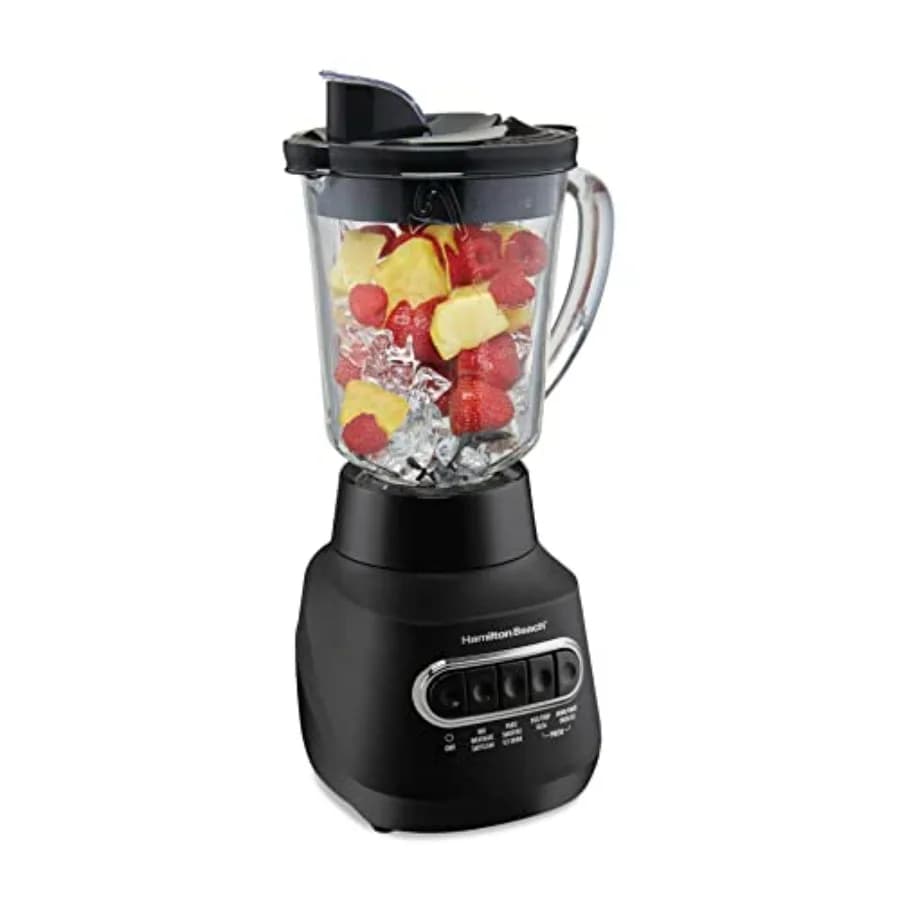 Frullatore Wave Action per frullati, lame Ice Sabre in acciaio inossidabile, caraffa in vetro da 40 once, 800 Watt, design silenzioso, nero 58175
