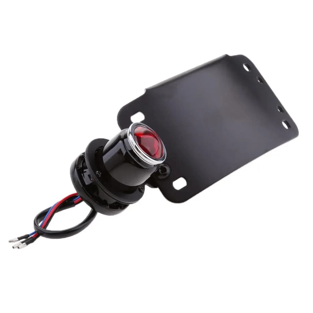 Luce Posteriore per Moto con Supporto per Targa Verticale Integrato, Lampada di Frenata e di Marcia per Moto Personalizzate