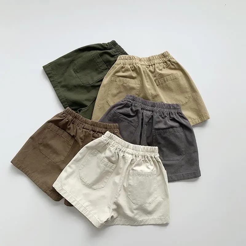 Nuovi Pantaloncini Estivi 2026 per Bambini, Modello Largo, Tinta Unita, Stile Vintage, Casual per Bambine, Versatili con Tasche per Bambini, Abbigliamento per Bambini