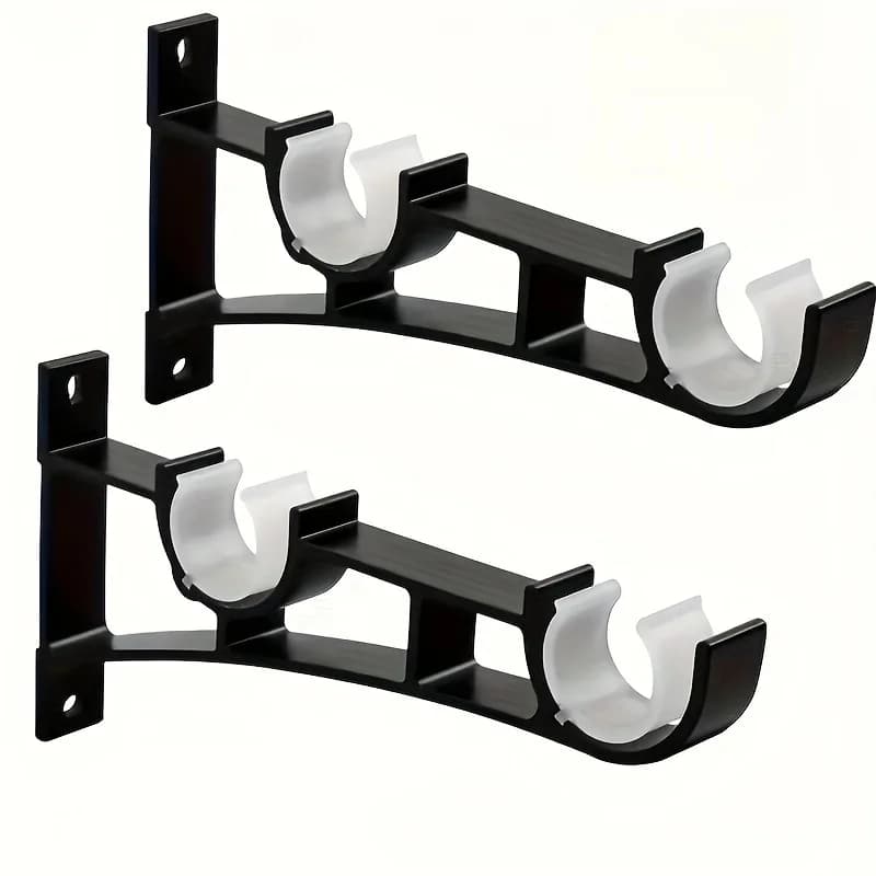 Supporto per Asta Tenda 1 Pezzo, Gancio Doppio per Asta Tenda, Base per Asta, Accessori per Asta Tenda, Supporto Robusto per Asta Tenda
