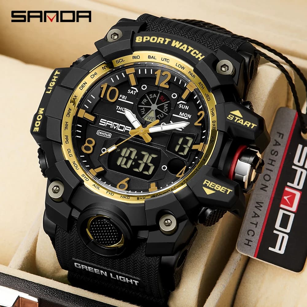 SANDA 3169 Top Brand Orologi sportivi da uomo Orologio militare al quarzo Uomo Orologio da polso impermeabile per uomo Orologio shock relogios masculino