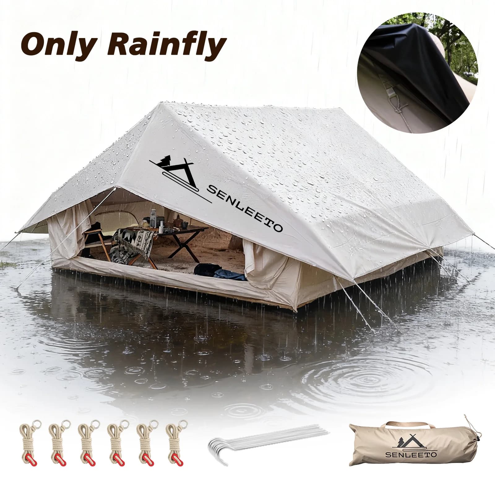 Rainfly da 10' x 13' adatto per 6-8 persone, tenda da sopravvivenza impermeabile e ultraleggera, tenda parasole, facile installazione da campeggio
