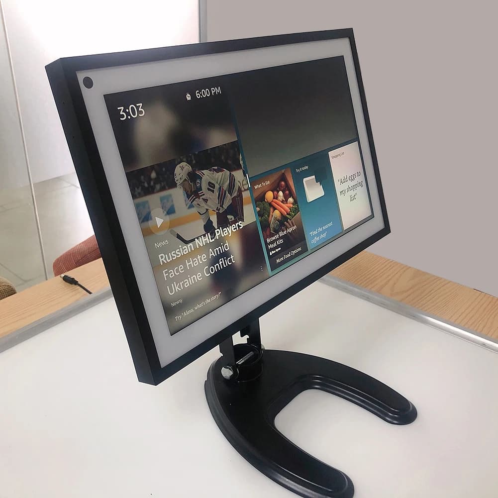 Universal Rotating and Folding Table Stand, Waterproof Multifunction Monitor Base for Echo Show 15